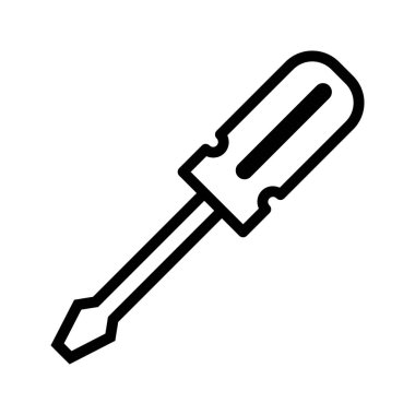 Tornavida simgesi. İzole ekipman ve tornavida çizgisi tarzı. vektör illüstrasyonu.