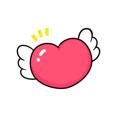 Vektör kanat kalpleri. Sevgililer Günü için tasarım öğeleri. Karalama kalbi. vektör illüstrasyonu.