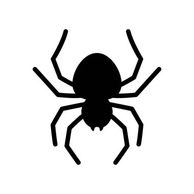 Örümcek vektör simgesi. Siyah örümcek silueti. Vektör illüstrasyonu