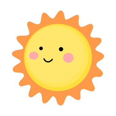 Güneş vektör karikatürü. Sevimli güneş renkli çizimler
