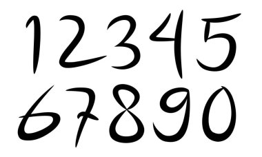 sayıların siyah vektörü. Sembol seti. Web tasarımı veya selamlama için vektör ögeleri örnekleme şablonu.