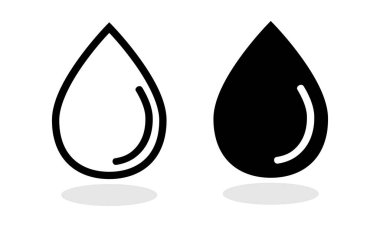 Ağ için vektör su damlası simgesi. Yağmur damlası. Vektör illüstrasyonu.