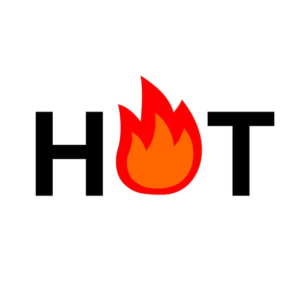 Hot Icon Text Étiquettes Isolées Sur Fond Blanc Illustration Vectorielle — Image vectorielle