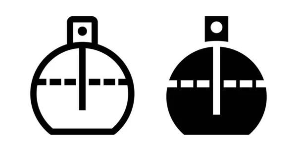 Parfymlinje Och Siluett Ikon Vector Tryckspruta Flaska Parfym Isolerad Vit — Stock vektor