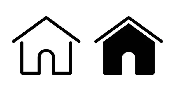 Ikon Rumah Untuk Aplikasi Tombol Poster Tipografi Ilustrasi Vektor - Stok Vektor