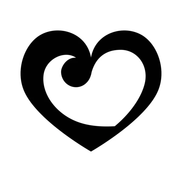 ハートアイコンベクトル ウェブとアプリのための黒い心 バレンタインが好きよ ベクターイラスト — ストックベクタ