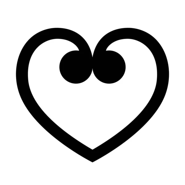 Heart Icon Vector Black Heart Web App Love Valentine Vector — Stock Vector