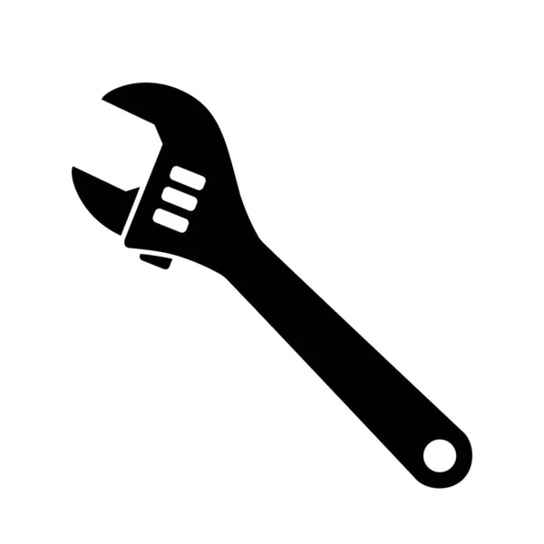 Adjustable Wrench Glyph Icon Monkey Wrench Vector — Stock Vector