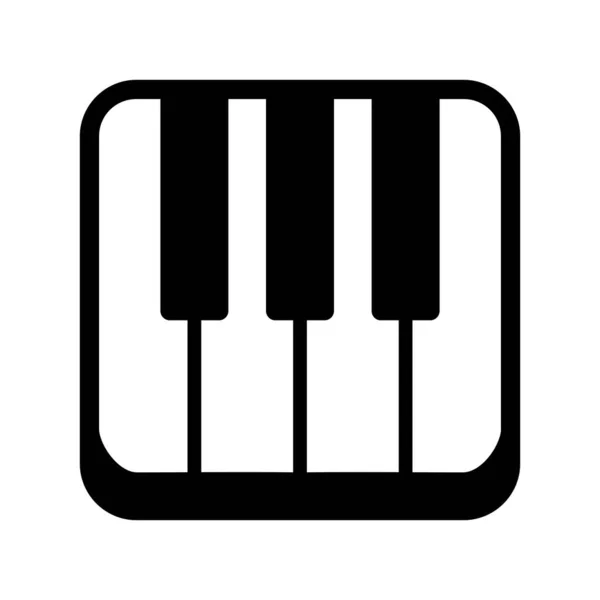 アプリやWeb用のピアノキーボードアイコン ベクターイラスト — ストックベクタ