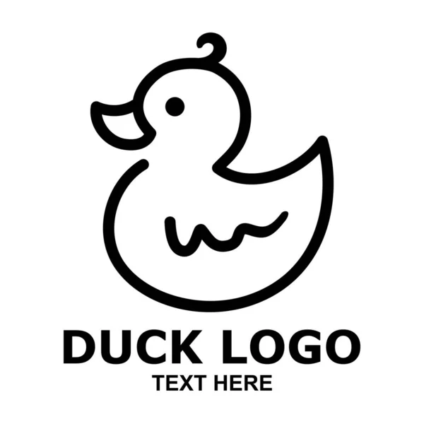 Duck Logo Vector Template Luxury Line Art Icon Vector Duck — Stock Vector