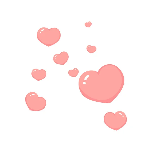 Vector Hearts Design Elements Valentine Day Doodle Heart Vector Illustration — Stock Vector