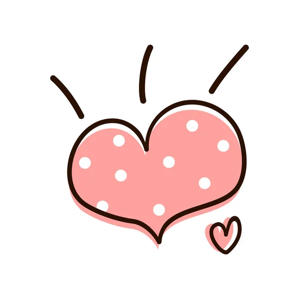 Corações Vetoriais Elementos Design Para Dia Dos Namorados Coração Doodle — Vetor de Stock