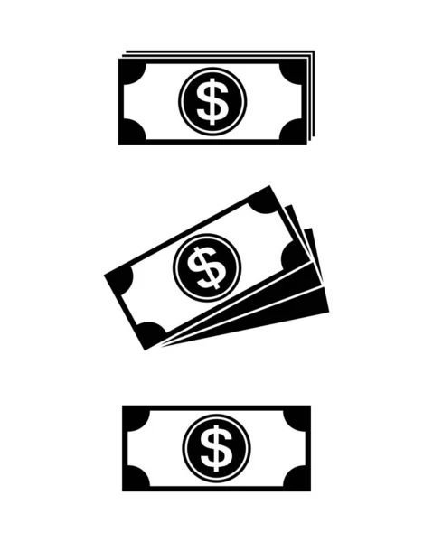 Dinero Efectivo Icono Símbolo Dinero Ilustración Vectorial — Vector de stock