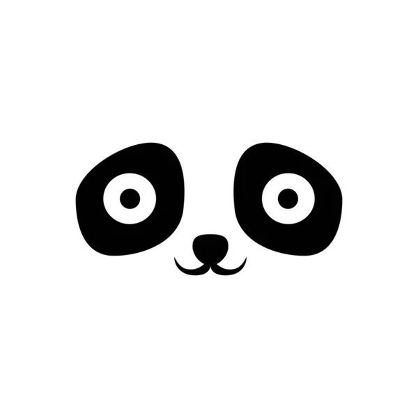 Panda Eye Icon Cartoon Face Panda Cute Simple Animal Face — Stock Vector