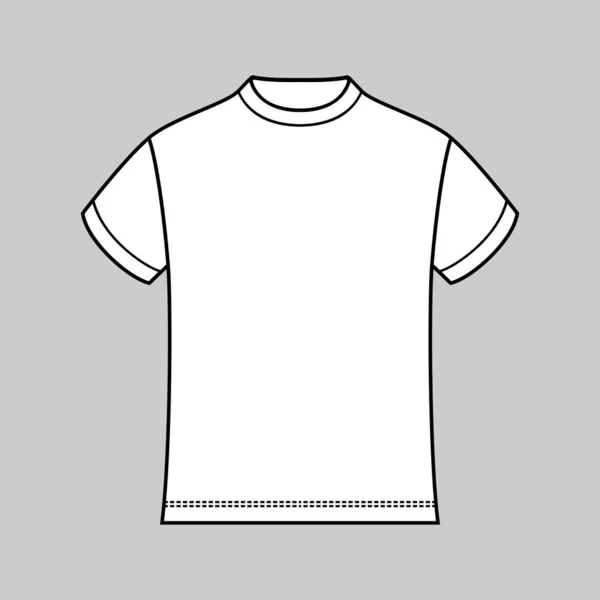 Blank Vit Shirt Mall Vektor Illustration — Stock vektor