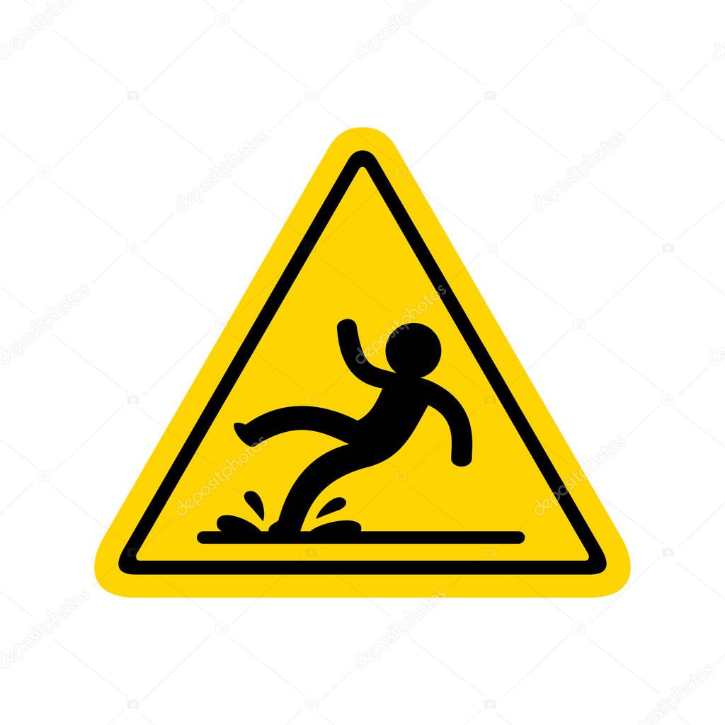 Wet floor sign, isolated vector illustration