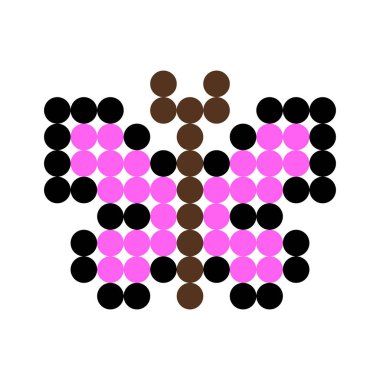 Kelebek desenli görüntü. Piksel Sanatının Vektör İllüstrasyonu.