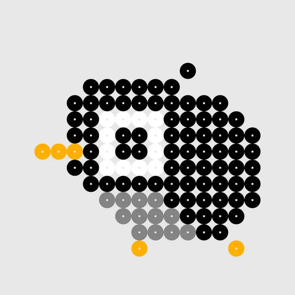 Modello Puntini Uccelli Kiwi Illustrazione Vettoriale Pixel Art — Vettoriale Stock