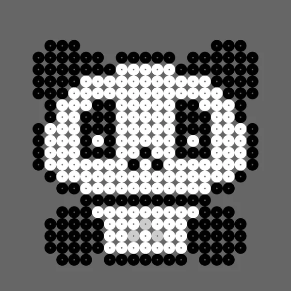 Pattern Panda Dots Vector Illustration Pixel Art — Stock Vector