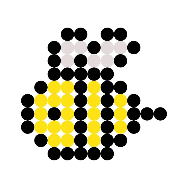 Schema Delle Api Dots Pixel Bee Immagine Illustrazione Vettoriale Pixel — Vettoriale Stock