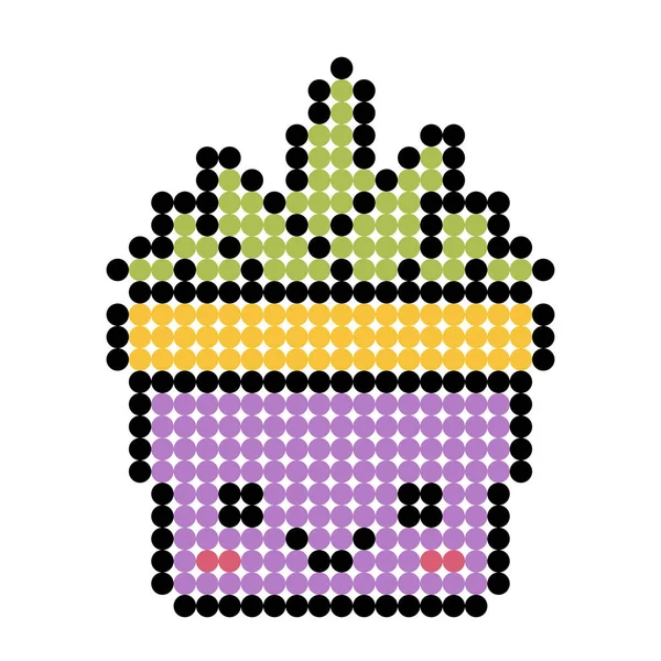 Imagen Cactus Píxel Punto Vector Ilustración Pixel Art — Archivo Imágenes Vectoriales