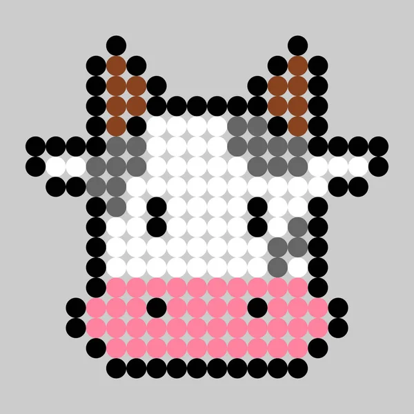 Patrón Vaca Dots Pixel Cow Image Vector Ilustración Pixel Art — Archivo Imágenes Vectoriales