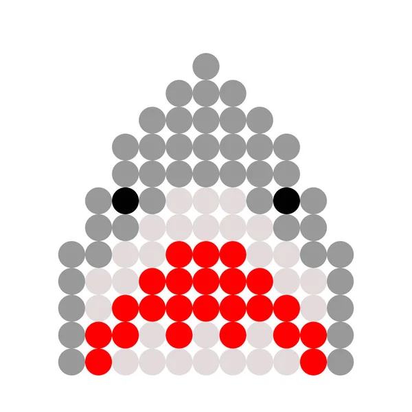 Hai Muster Punkte Pixel Shark Bild Vektor Illustration Der Pixelkunst — Stockvektor