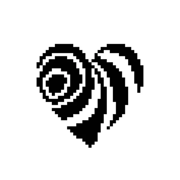 Pixel Corazón Negro Ilustración Vectorial — Archivo Imágenes Vectoriales