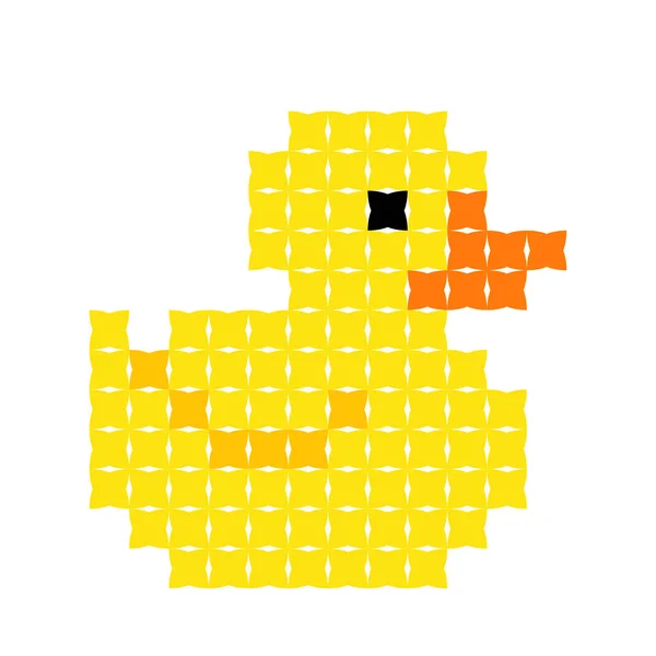 Duck Pixel Babyankmönster För Stygn Vektorillustration Pixelkonst — Stock vektor