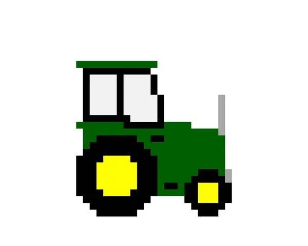 Pixel Tractor Image Vector Illustration Cross Stitch Pattern — Stock Vector