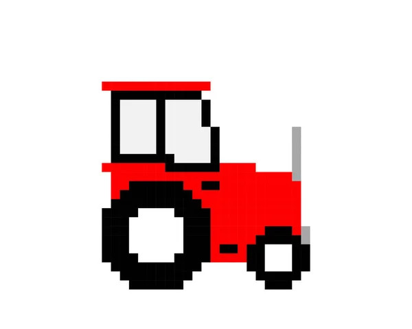 Imagen Del Tractor Píxeles Ilustración Vectorial Patrón Punto Cruz — Vector de stock