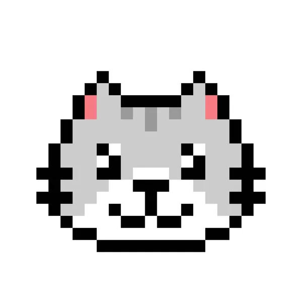 Imagem Gato Pixel Ilustração Vetorial Pixel Art —  Vetores de Stock