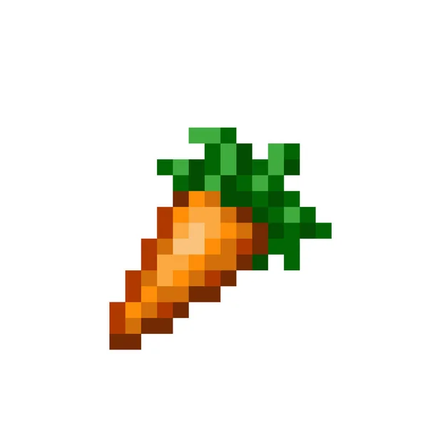 Pixel Immagine Carota Illustrazione Vettoriale Gioco Bit Modello Punto Croce — Vettoriale Stock