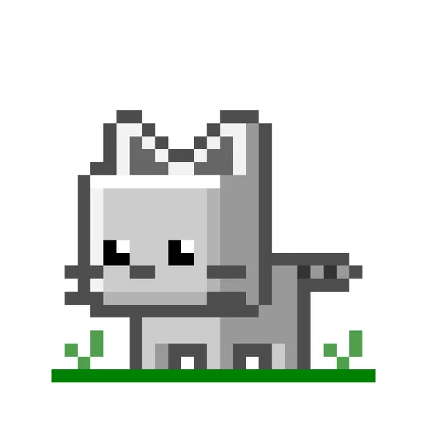 Pixel Imagen Del Gato Ilustración Vectorial — Archivo Imágenes Vectoriales