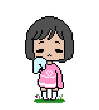 Anime kızın üzgün olduğu bir resim. vektör illüstrasyonu