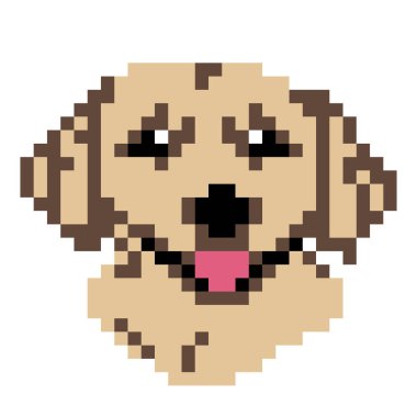 Piksel labrador köpek resmi. Piksel Sanatının Vektör İllüstrasyonu.