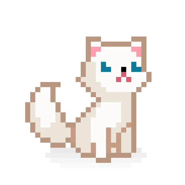 Pixel Kat Afbeelding Kruissteek Vector Illustratie — Stockvector