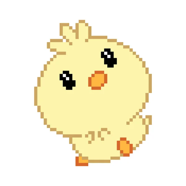 Une Nana Image Poussin Pixel Illustration Vectorielle Pixel Art — Image vectorielle