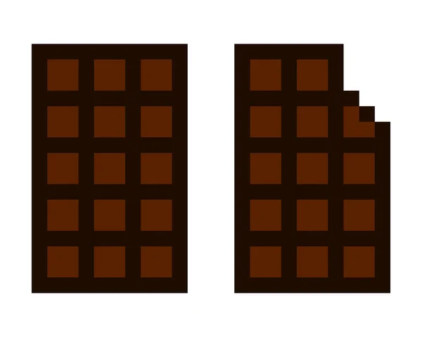 Изображение Шоколадного Батончика Векторная Иллюстрация Пиксельного Искусства — стоковый вектор