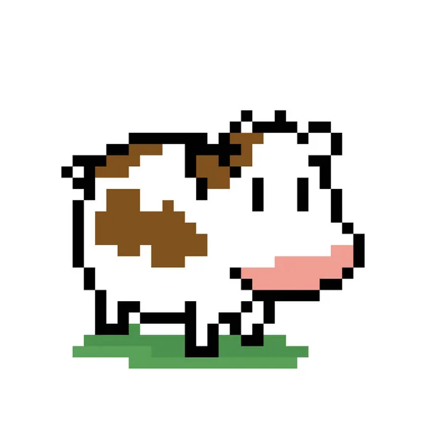 Imagen Pixel Cow Ilustración Vectorial Del Patrón Punto Cruz — Vector de stock