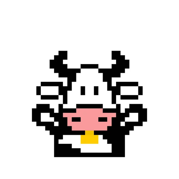 Pixel Cow Image Vector Illustration Cross Stitch Pattern — Stock Vector