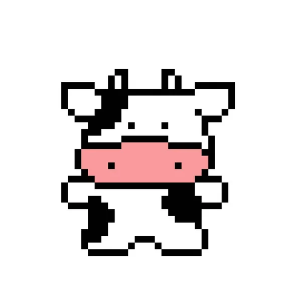 Imagen Pixel Cow Ilustración Vectorial Del Patrón Punto Cruz — Archivo Imágenes Vectoriales