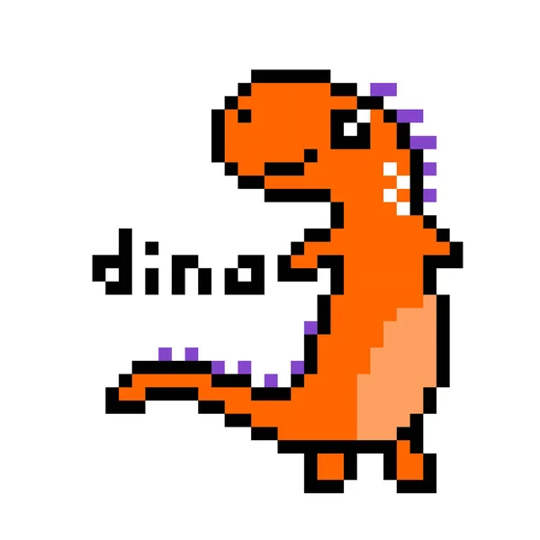 Dino Image Dinosaure Pixel Illustration Vectorielle Pixel Art — Image vectorielle