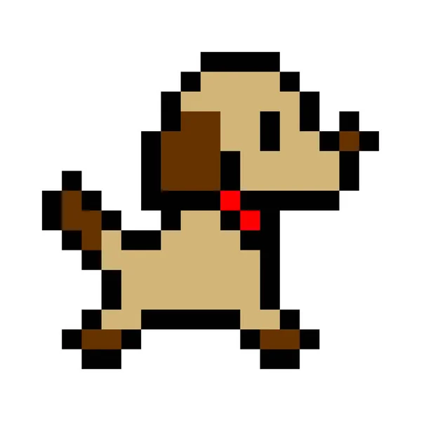 Pixel Uma Imagem Cão Ilustração Vetorial Pixel Art — Vetor de Stock