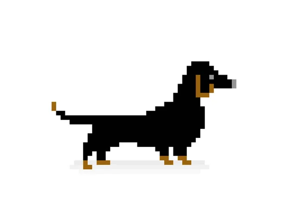Imagen Pixel Dog Punto Cruz Patrón Vector Ilustración — Vector de stock