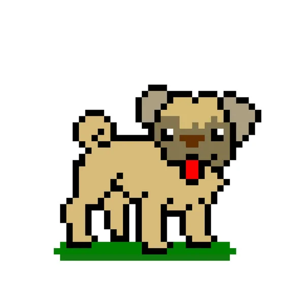 Pixel Boxer Imagem Cão Ilustração Vetorial Ponto Cruz Padrão — Vetor de Stock