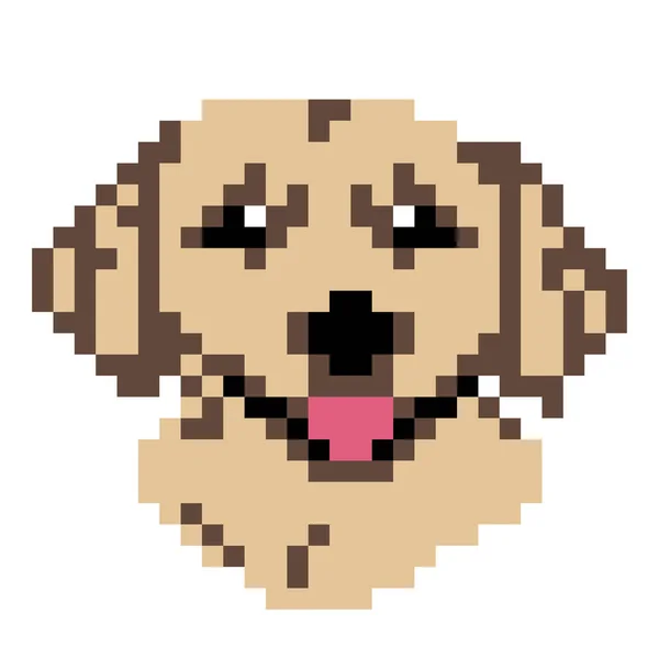 Pixel Labrador Hund Bild Vektor Illustration Pixelkonst — Stock vektor