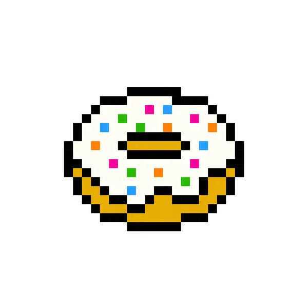 Pixel Donut Imagen Ilustración Vectorial Del Patrón Punto Cruz — Archivo Imágenes Vectoriales