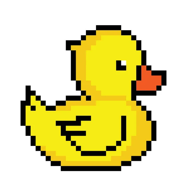 Pato Imagen Pato Bebé Pixel Vector Ilustración Pixel Art — Archivo Imágenes Vectoriales