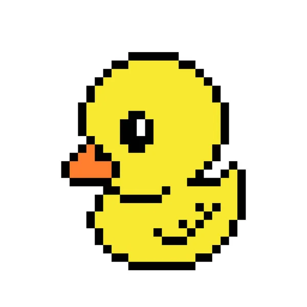 Pato Imagem Pato Bebé Pixel Ilustração Vetorial Pixel Art —  Vetores de Stock